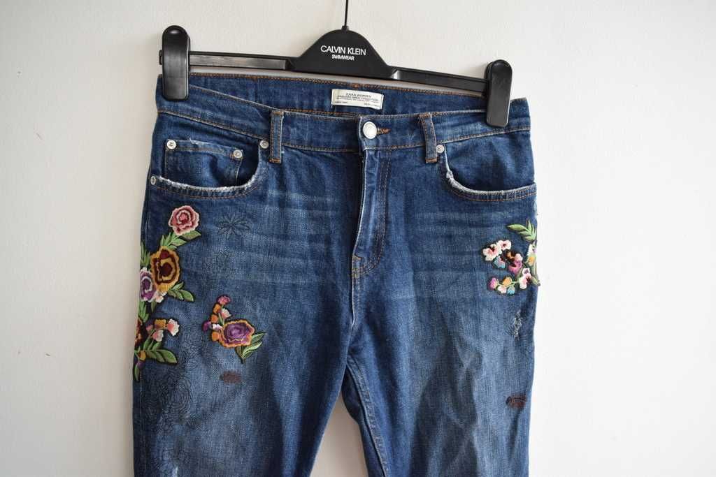 Zara women spodnie jeansy dzwony premium 36 s wysoki stan