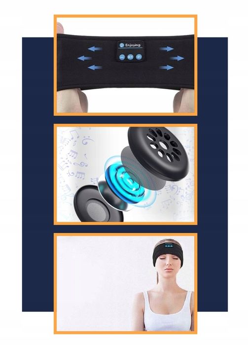 Opaska Sportowa Oczy Do Spania Biegania Głośnik Bt