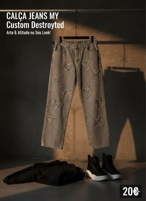 Calças de Ganga Masculinas Modernas