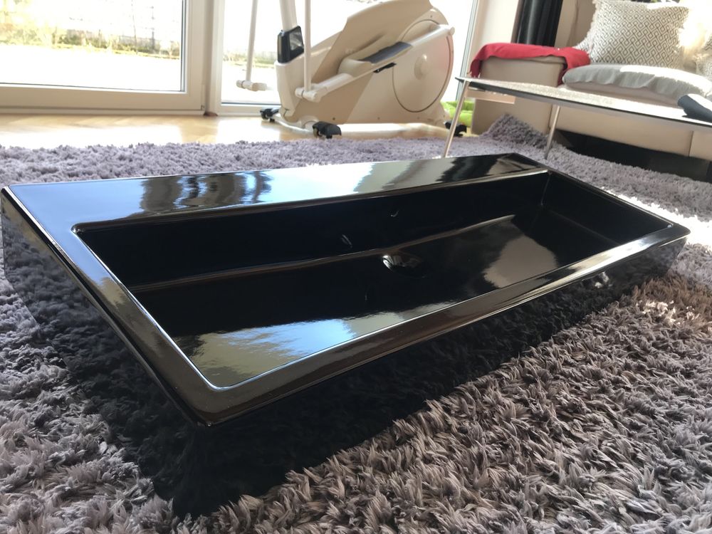 Umywalka nablatowa wisząca Duravit Vero 120x47 czarna szlif