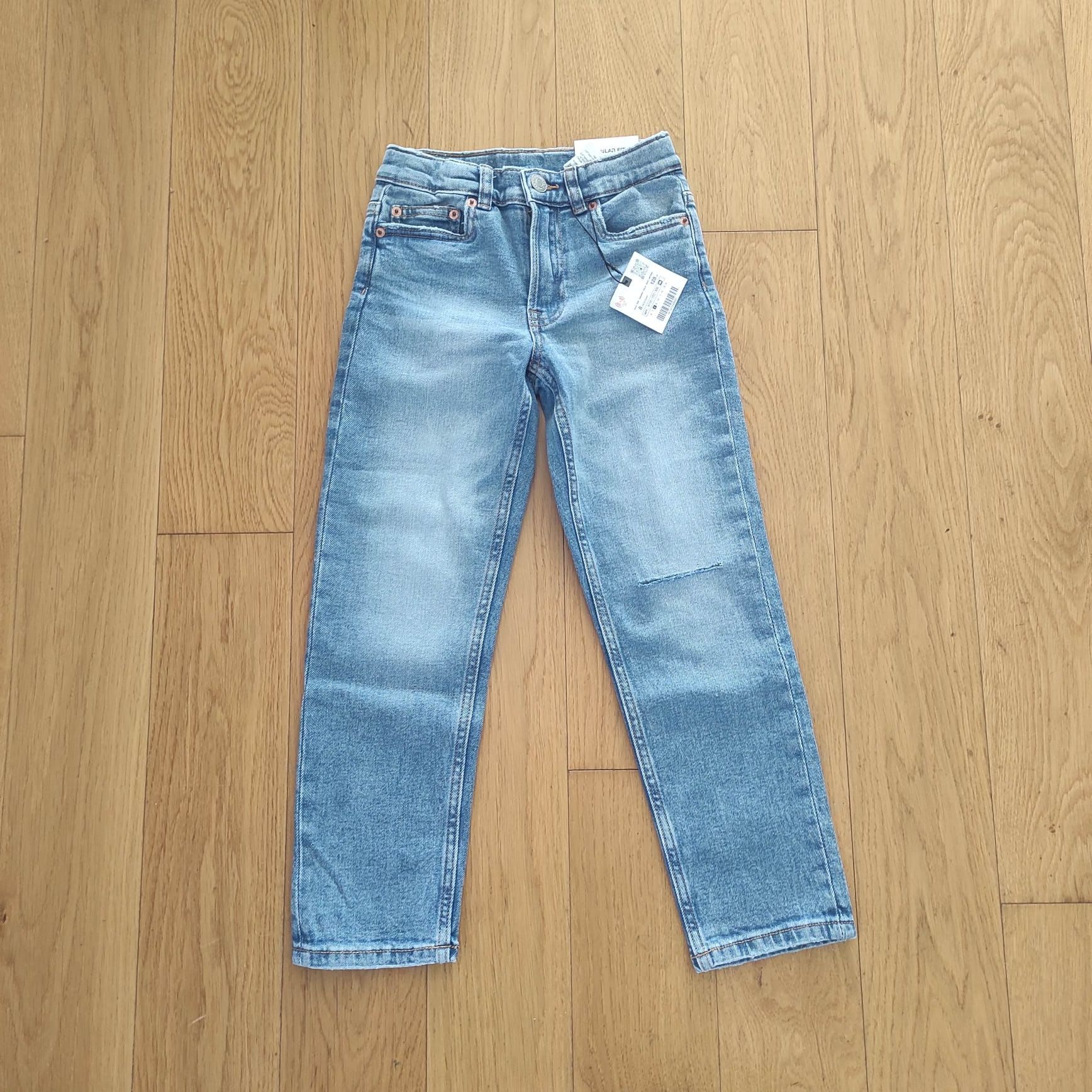 134 NOWE Zara jeansy proste niebieskie regular fit spodnie jeansowe