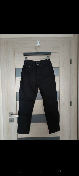 Czarne Jeansy Mom Fit