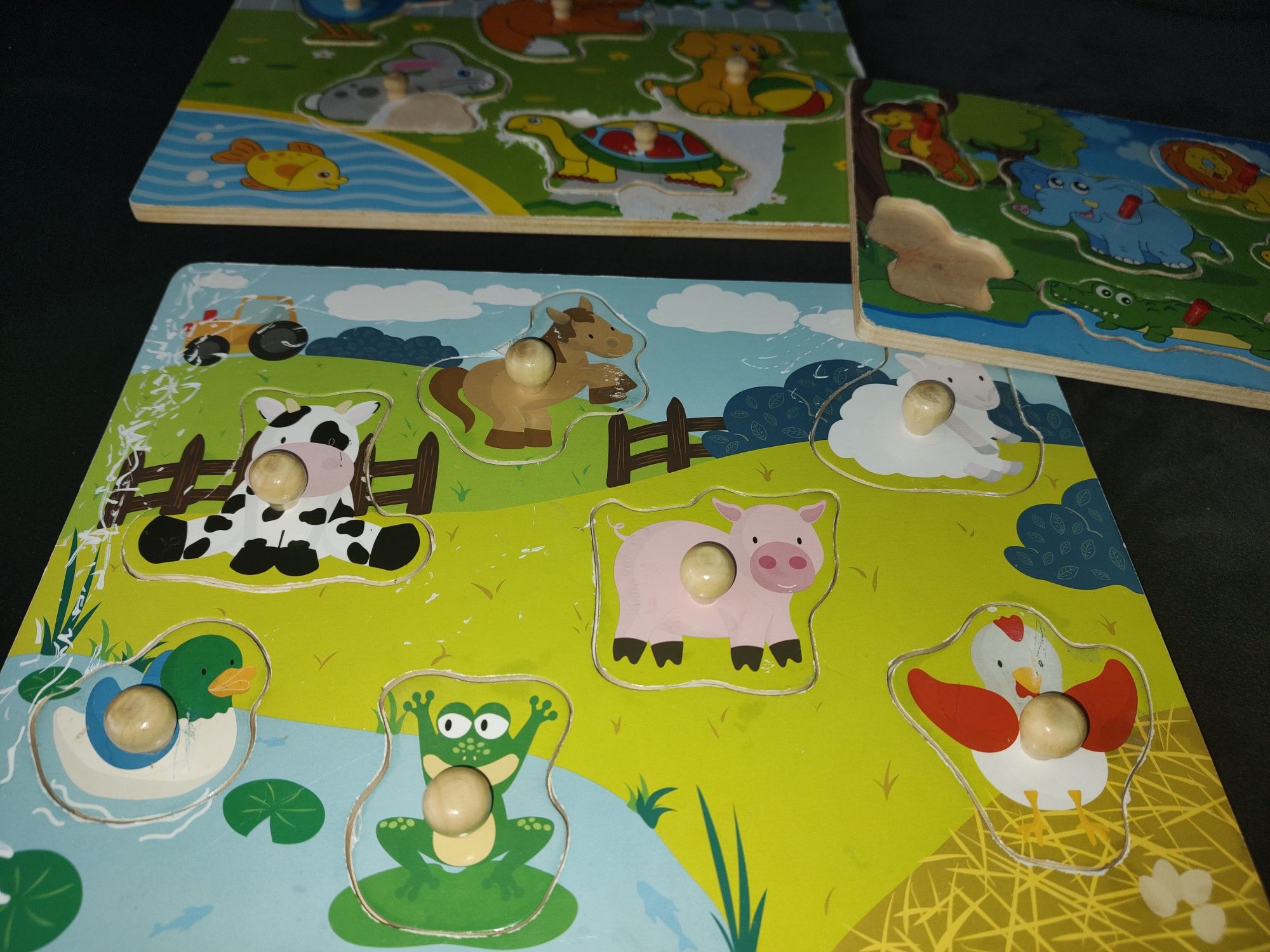 Puzzle drewniane zwierzęta