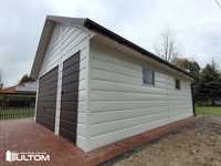 Garaż blaszany podwyższony biały akrylowy premium 5x7 7x5