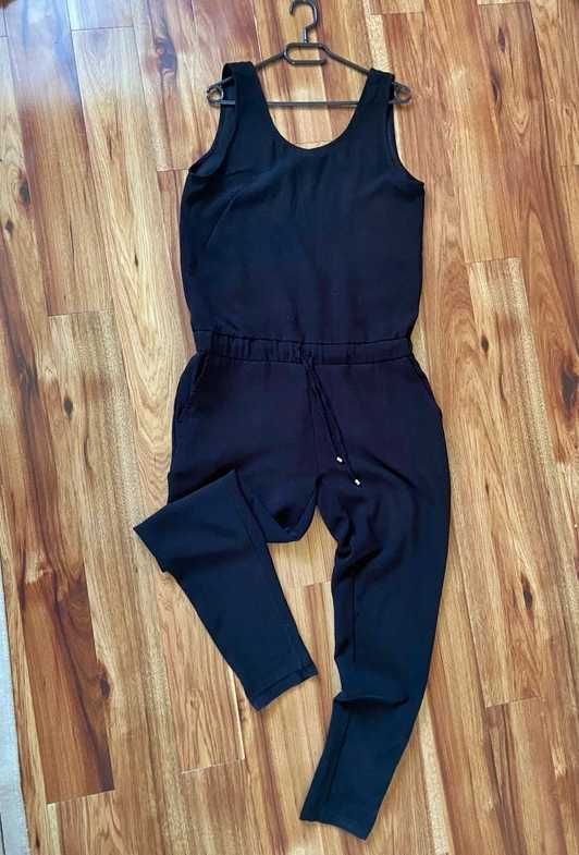 Czarny dlugi kombinezon oversize basic modny xl 42 44 +size plus size