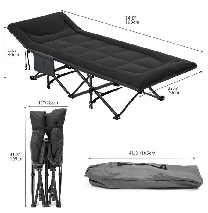 YITAHOME Łóżko polowe składane dla dorosłych, wytrzymałe łóżko kemping