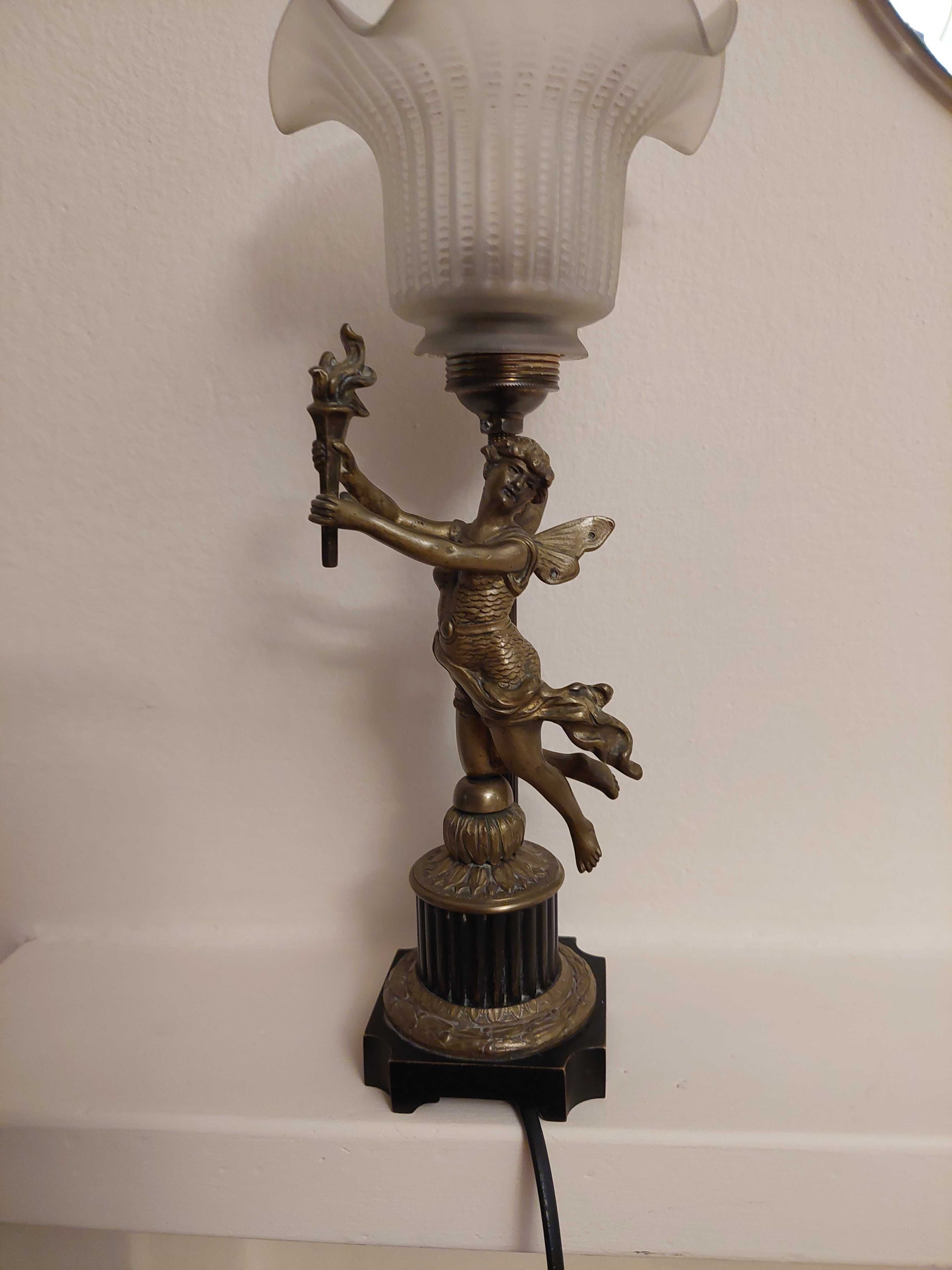 Zabytkowa lampa koniec XIX wieku brąz.