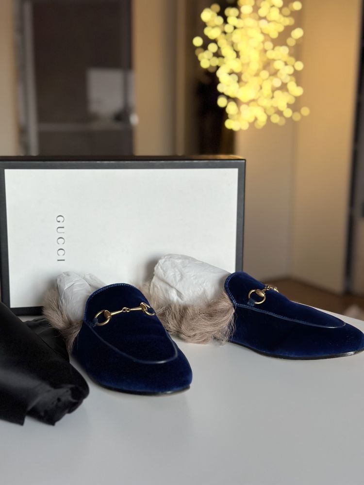 Бархатні лофери Gucci princetown, оригінал