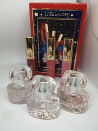 Estee Lauder zestaw trzech błyszczyków i trzech perfumek