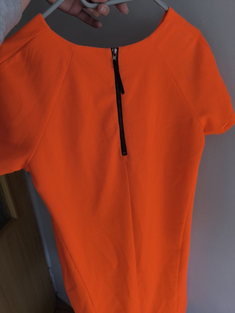 Pomarańczowa sukienka stylowa wiosenna rozmiarM/L