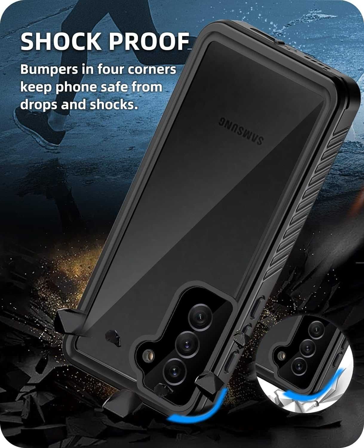 Beeasy Samsung Galaxy S22 etui wodoodporne pancerne kurz brud IP68