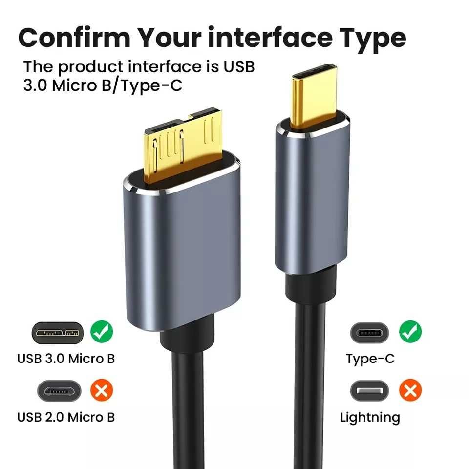 USB 3.0 Micro B к Type-c Кабель 2 метра