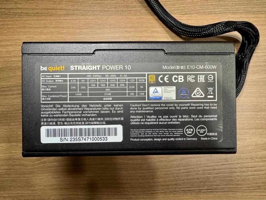 Zasilacz be quiet! 600W Straight Power Certyfikat 80 PLUS Gold