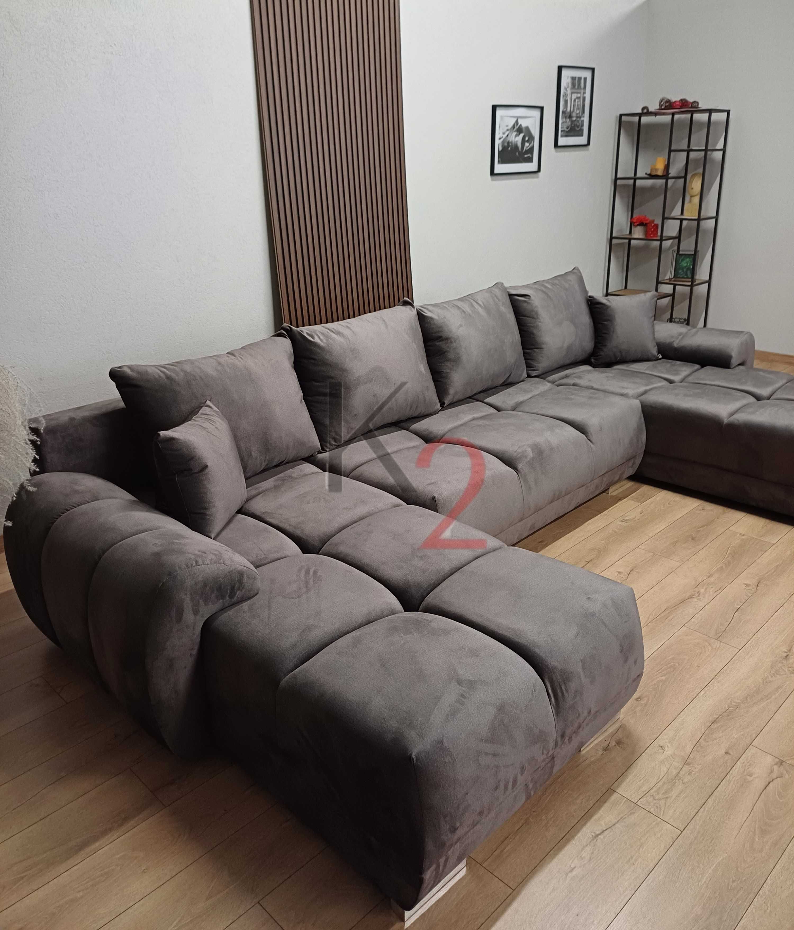 Narożnik ALASKA U  Kanapa Rogówka do Salonu z Funkcją spania +Gratis