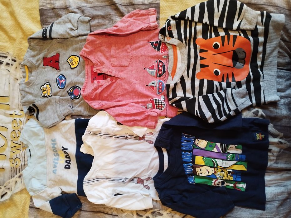 Paka ubrań dla niemowlaka ,bluzki z długim rękawem,bluzy dla chłopca r