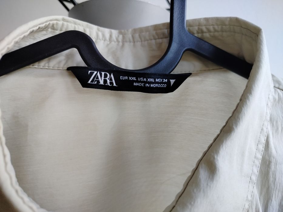 Zara koszula safari cargo zielona oversize XXL