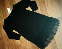 NOWA sukienka czarna falbana tiul Sinsay XL