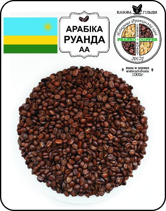 Кава в зернах (кофе) або мелена Арабіка Руанда АА