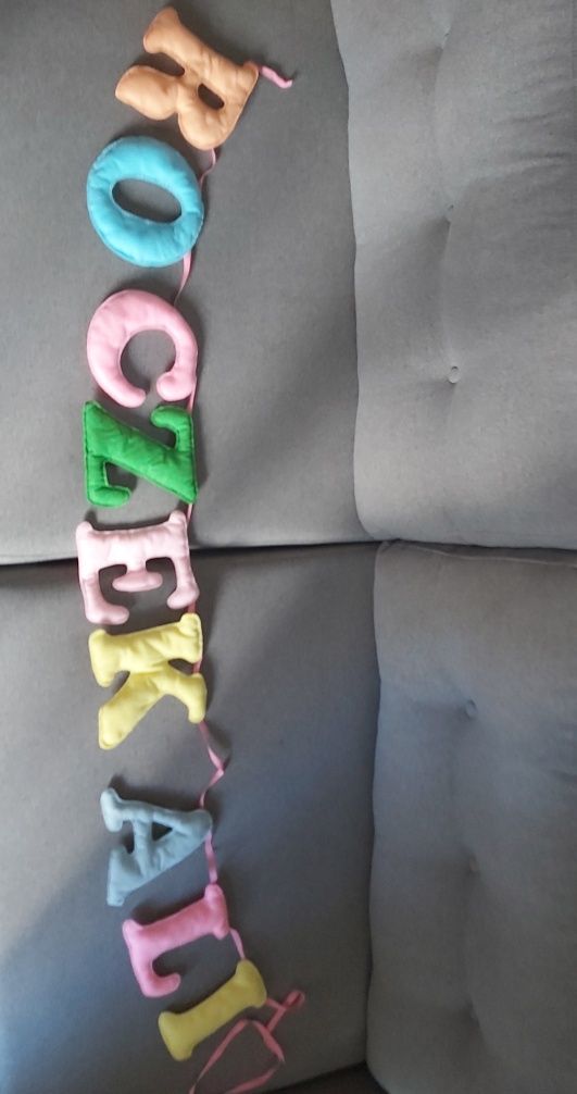 Napis z filcu Roczek Ali handmade