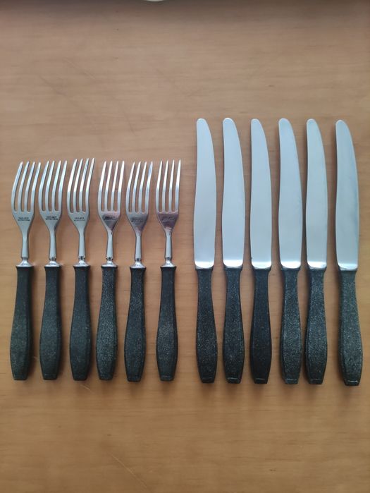 Sztućce Gerlach bakelit zestaw 12 szt. PRL