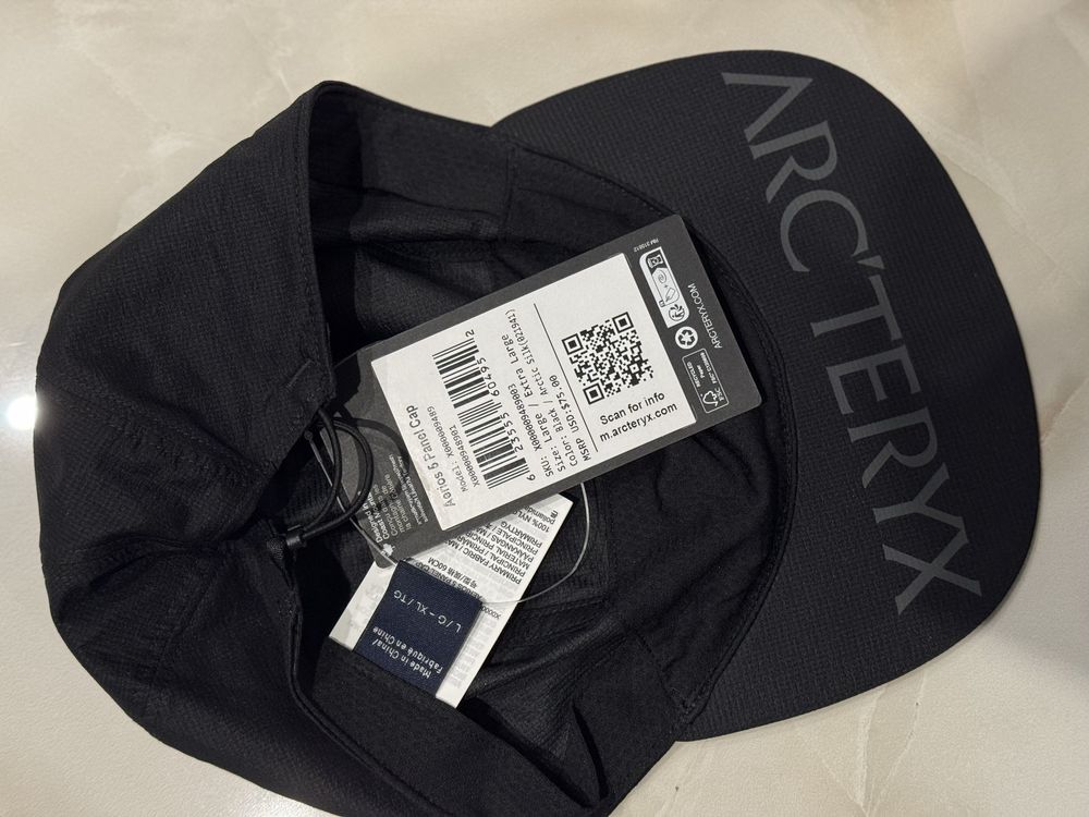 Кепка Arc'teryx Aerios 5 Panel Cap чорна оригінал оригинал