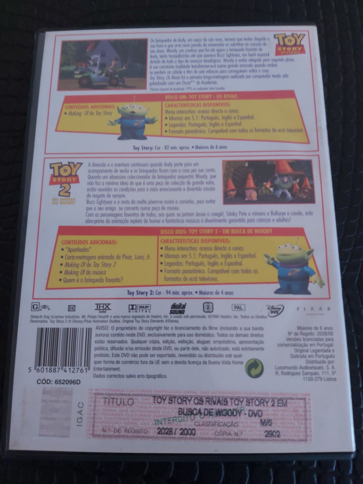 DVD Toy Story 1 e 2