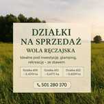 3 działki inwestycyjne Wola Ręczajska – staw, natura, duży potencjał