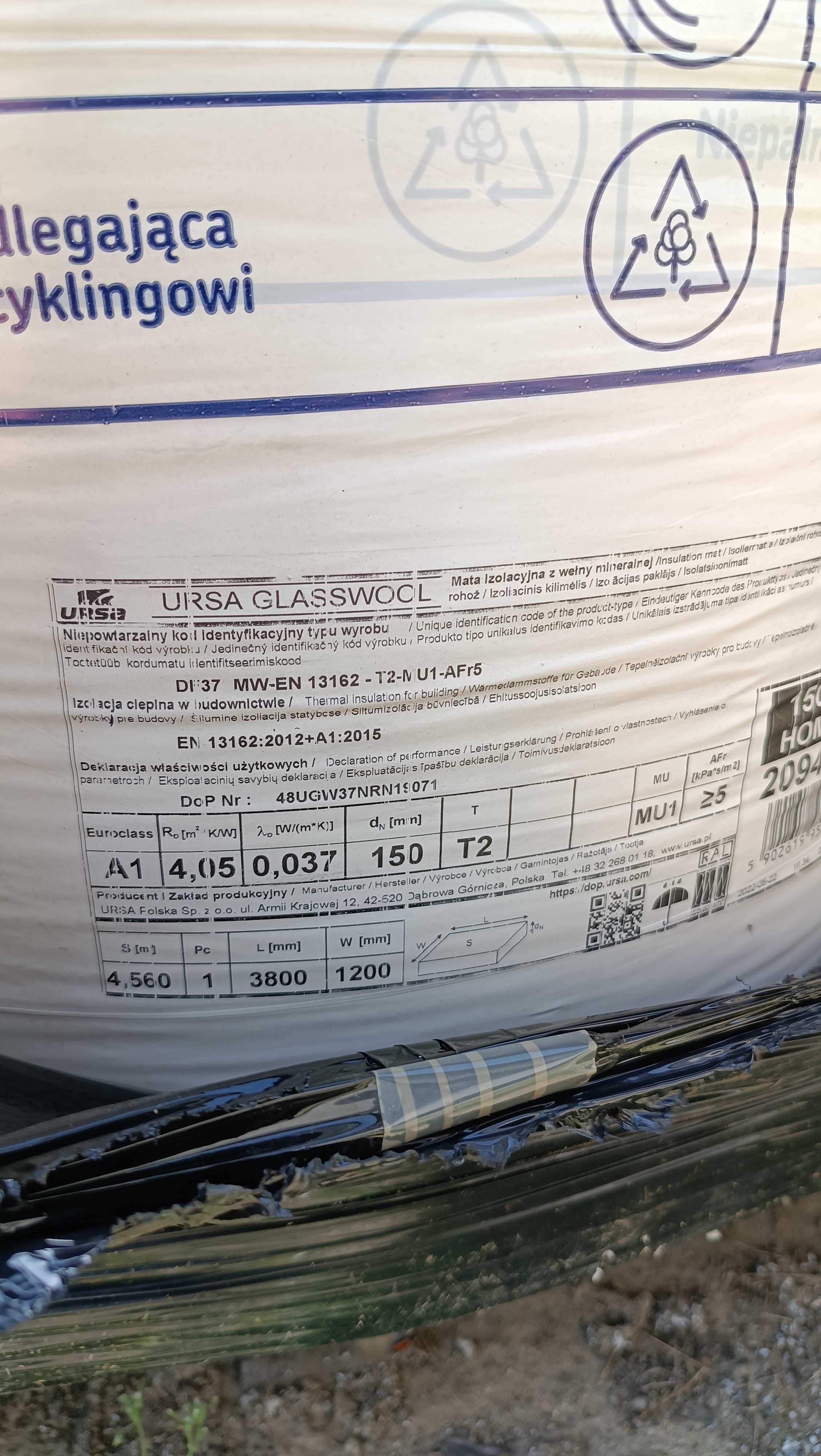 Wełna mineralna szklana URSA HOME 37 150 mm wata