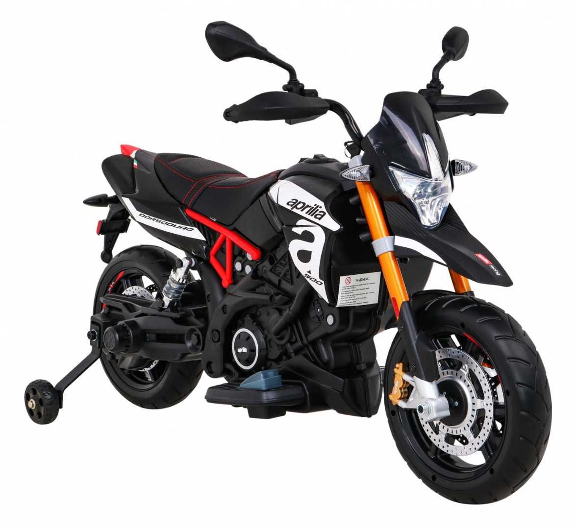 Pojazd Motor Aprilia Czarny Motorek dla dzieci na akumulator A07