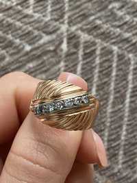 Золотое кольцо с брилиантами Чалма СССР