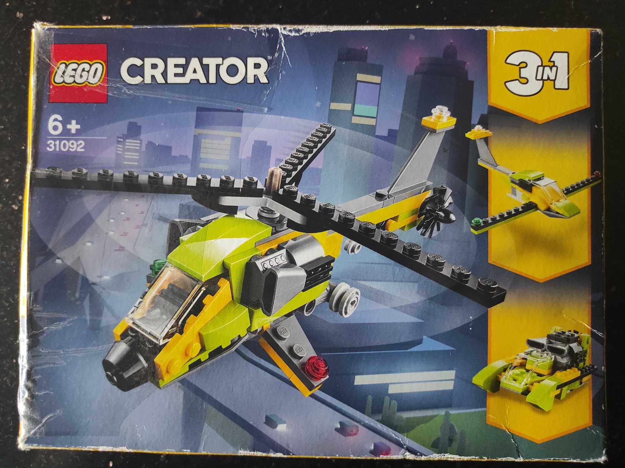 Lego Creator 31092 3w1 helikopter, łódź motorowa, szybowiec