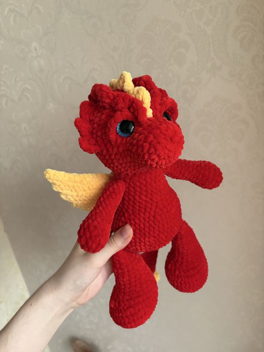 Дракон вязаний ручної роботи, вязані іграшки