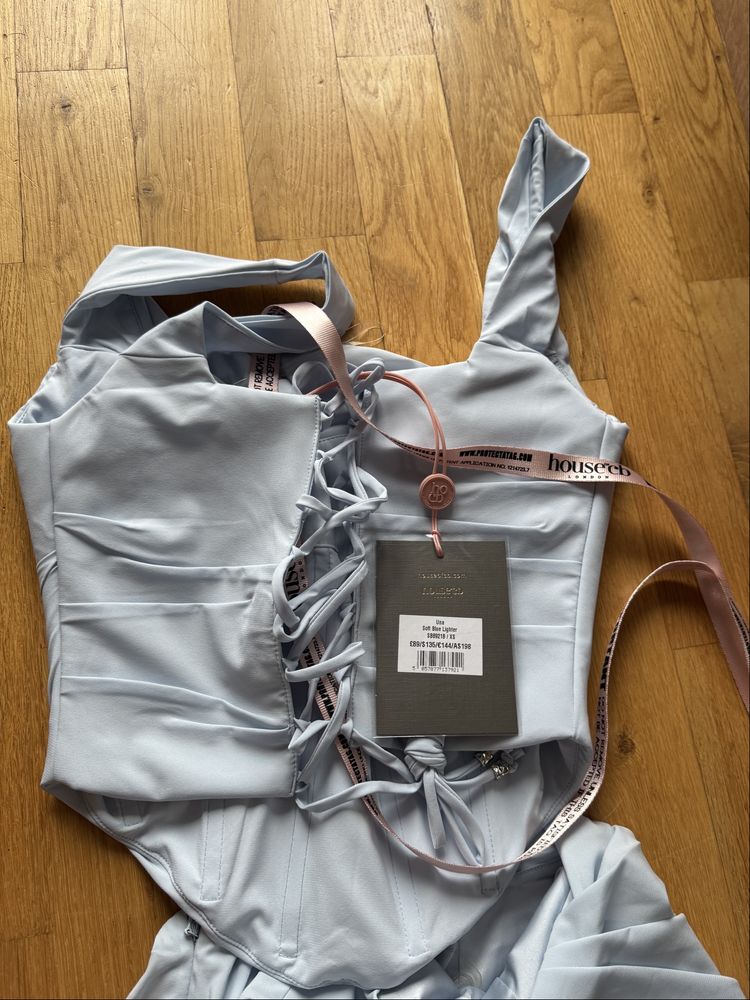 House of cb vesper spódnica + gorset soft blue jasnoniebieski
