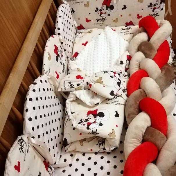 Дитячі постільні комплект 9 елементів + бортик косичка