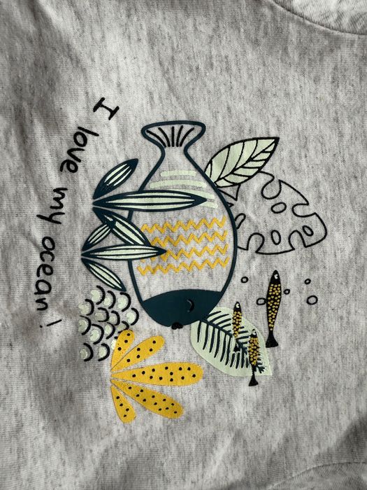 Body/romper Inextenso 56 cm – szare z rybką