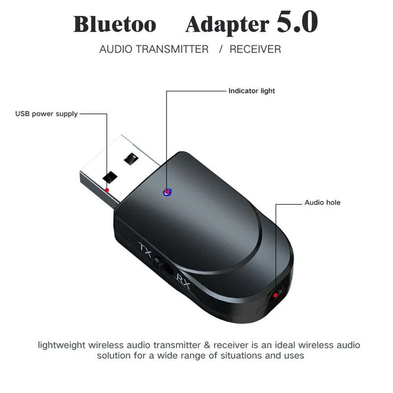 Adaptador Bluetooth 5.0, USB plug & play kn330 NOVO