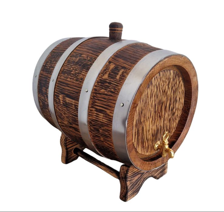 Beczka dębowa 6L- Atest -producent-CIEMNA