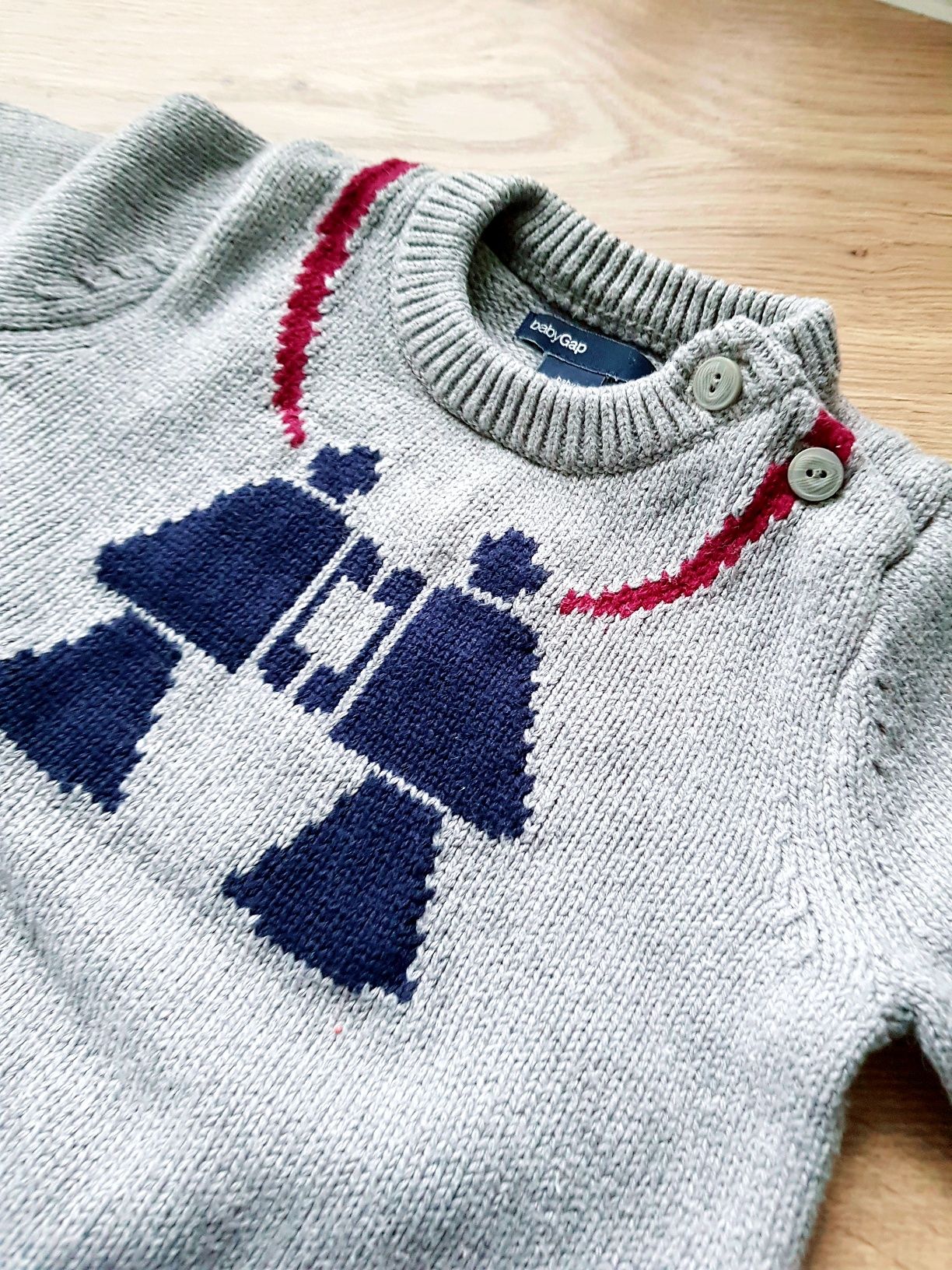 Bluza swetr dla chłopca z Londynu stan IDEALNY igla R. 3/6 miesiecy.