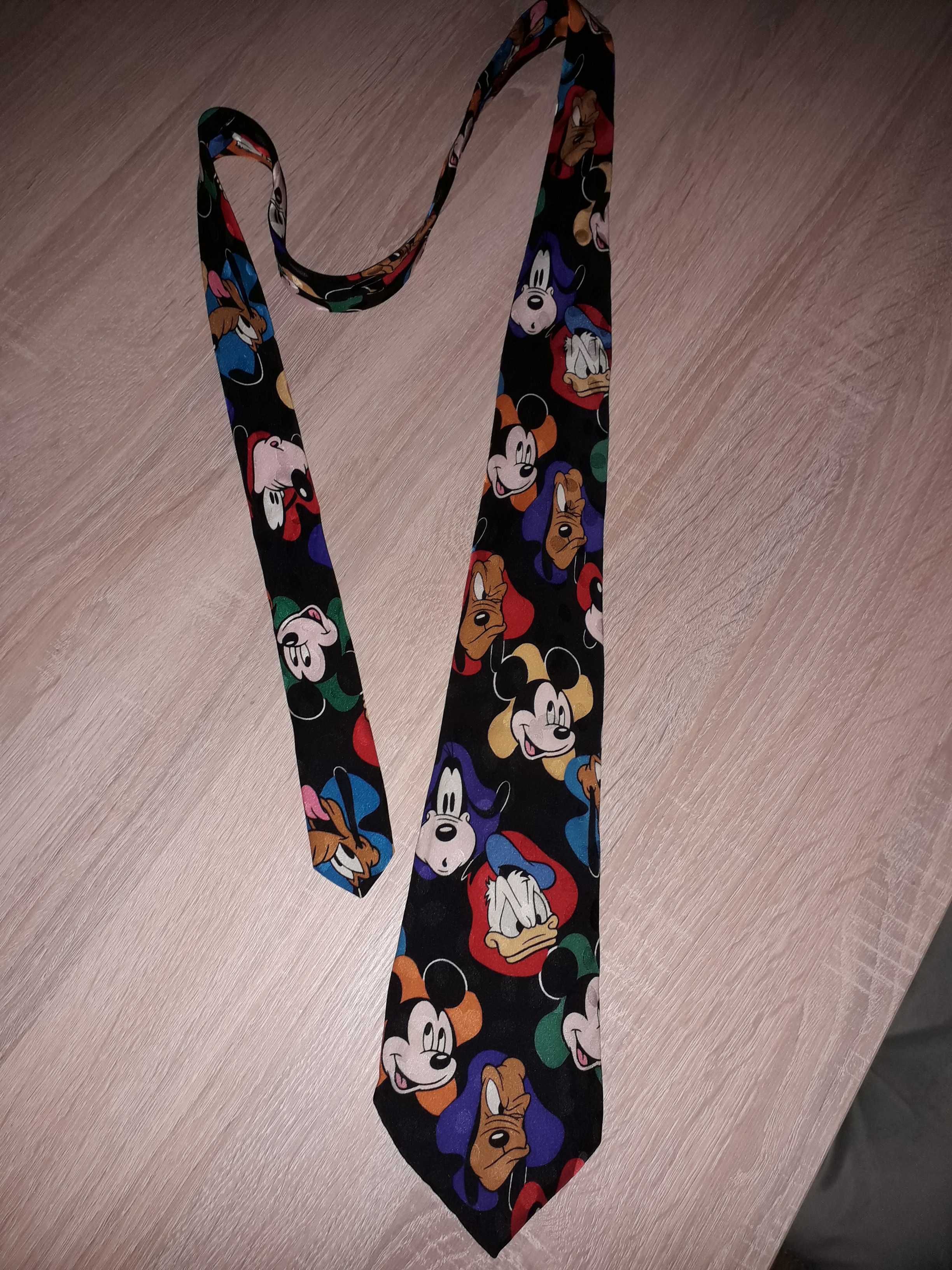 Krawat z postaciami Disney - Miki, Donald, Pluto