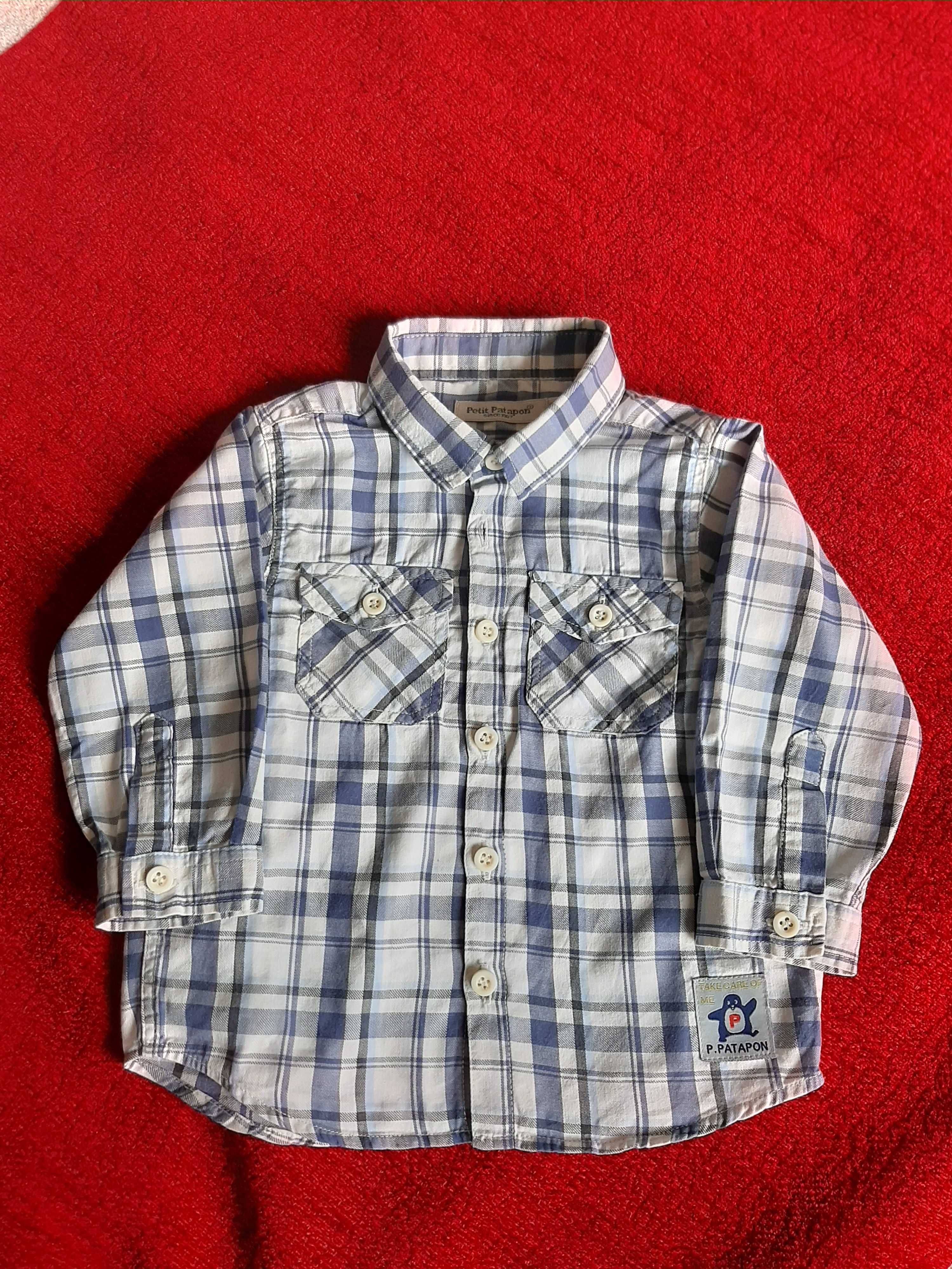 Camisa Quadrados M.Comprida 12-18M (88cm)