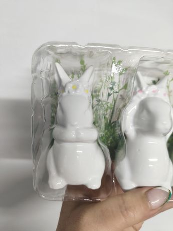 Zajączki króliczki wielkanocne zajączek króliczek ceramiczne ozdoby
