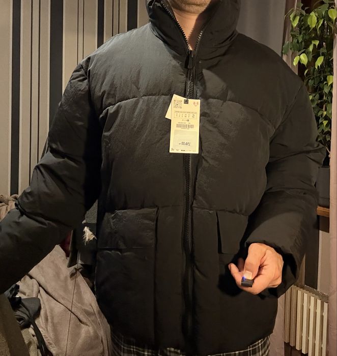 Мужской зимний пуховик zara