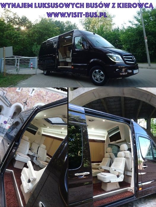 Mercedes V klasa AMG Limuzyna Sprinter VIP wynajem z kierowcą transfer