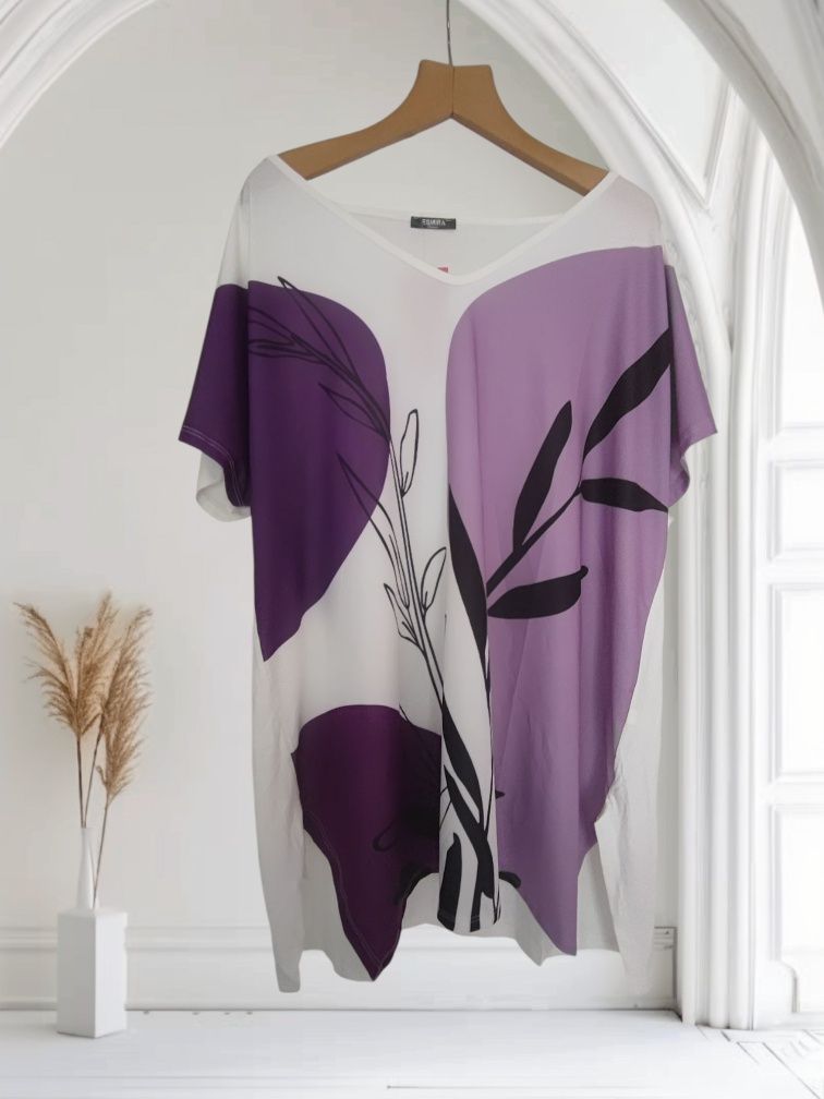 Tunika w odcieniu fioletu duży rozmiar uniwersalny Plus Size