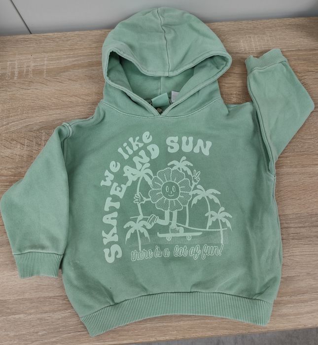 Bluza z kapturem dla chłopca oliwkowa Zara r. 86