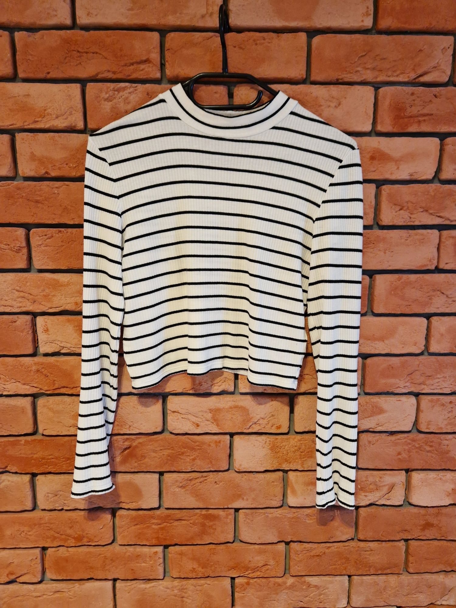 Bluzka w paski prążek H&M  r S crop top
