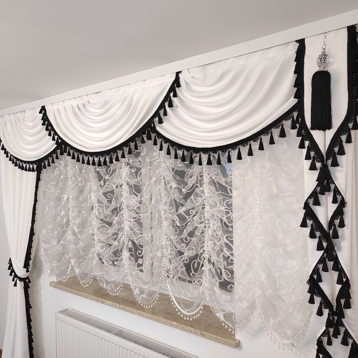 Firany zasłony panele. Komplet lambrekin Oliver +zasłona
