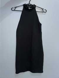 Czarna elegancka sukienka PULL&BEAR S