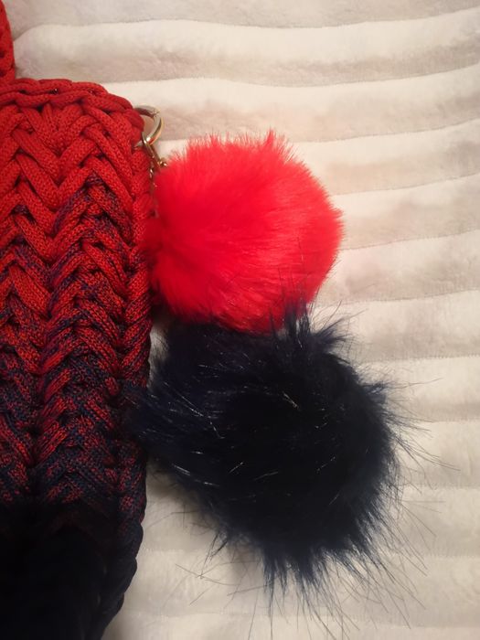Granat czerwień śliczna torebka handmade