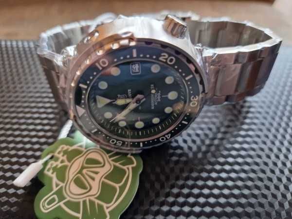 Zegarek mechaniczny SteelDive Baby Tuna zielony z mech. Seiko NH35.